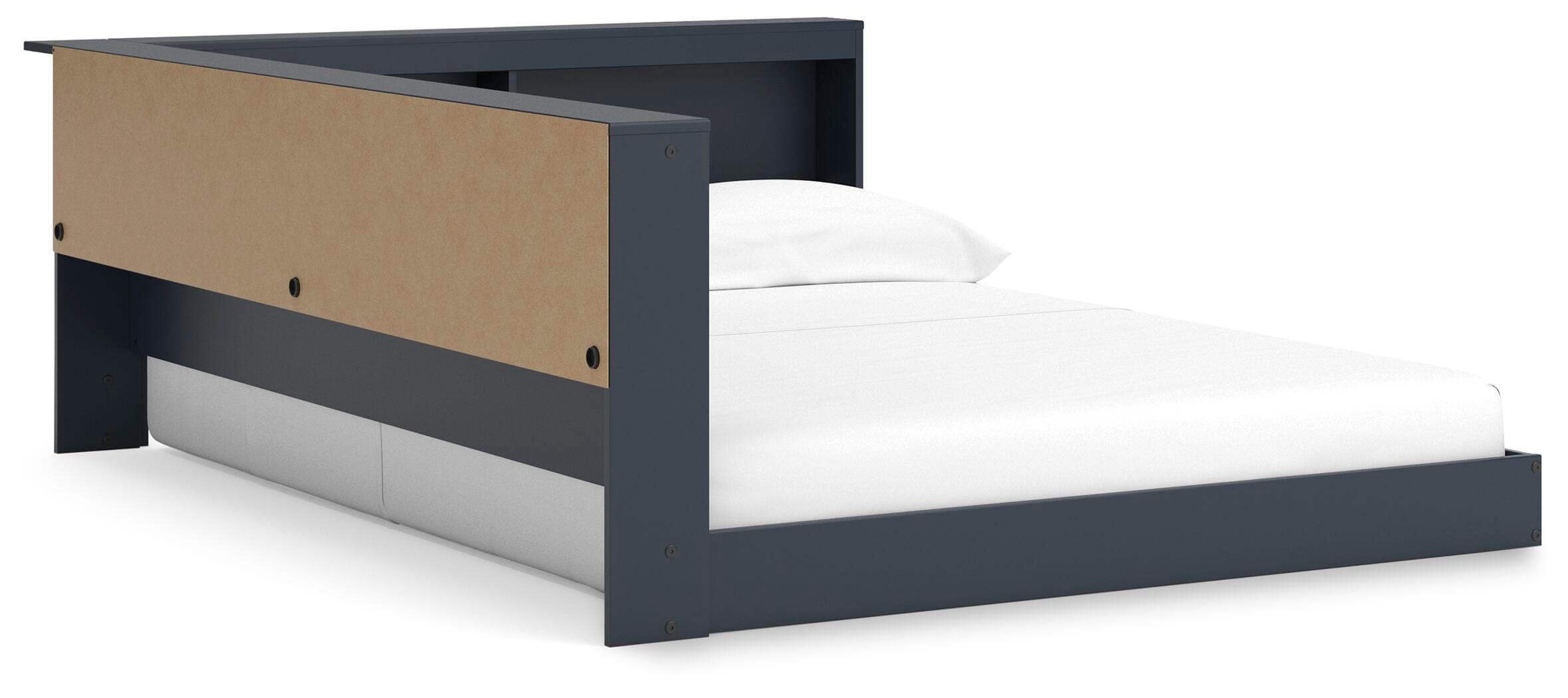 Simmenfort Full Bookcase Storage Bed — Blue — view 4