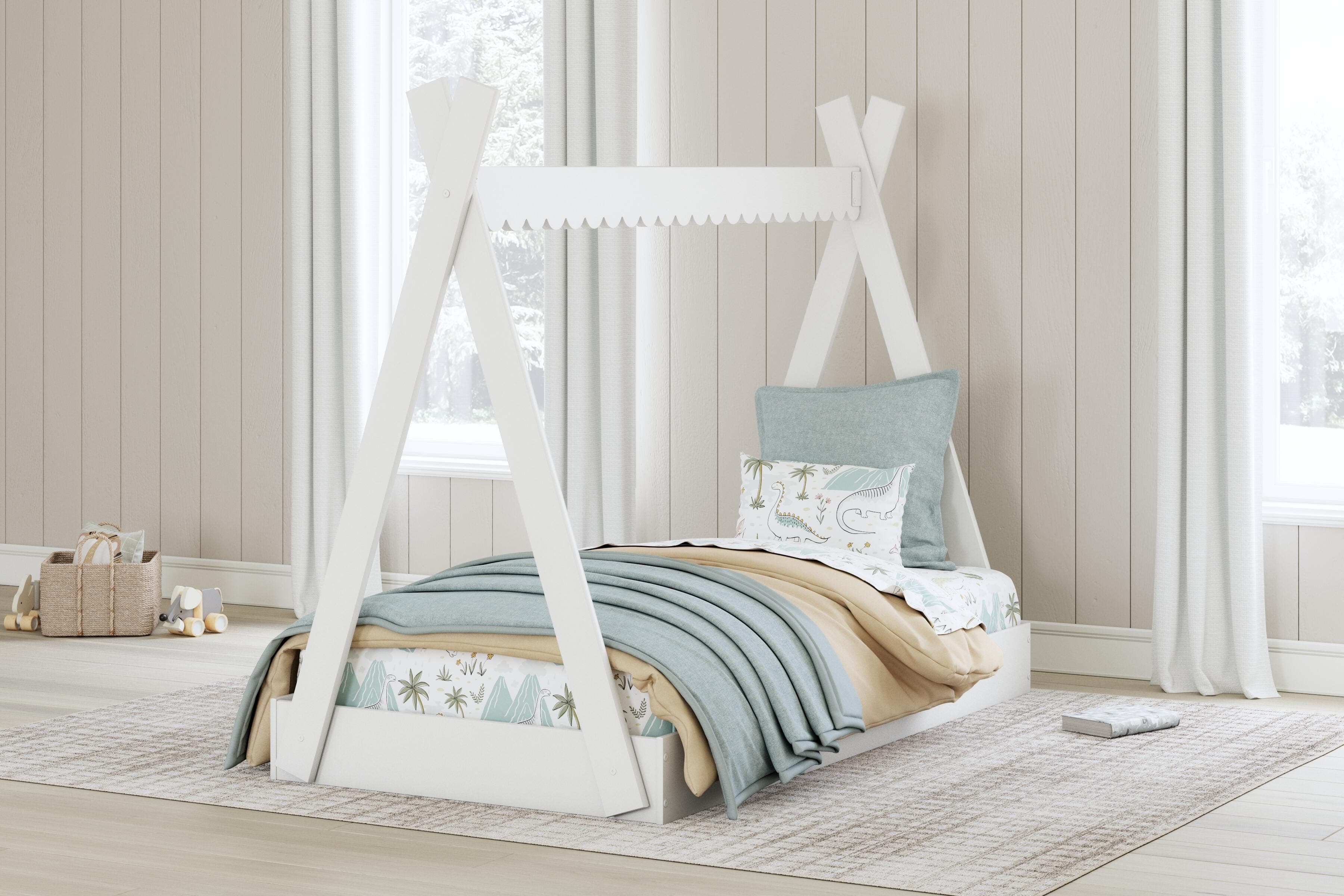 Hallityn Twin Tent Bed — White — view 2