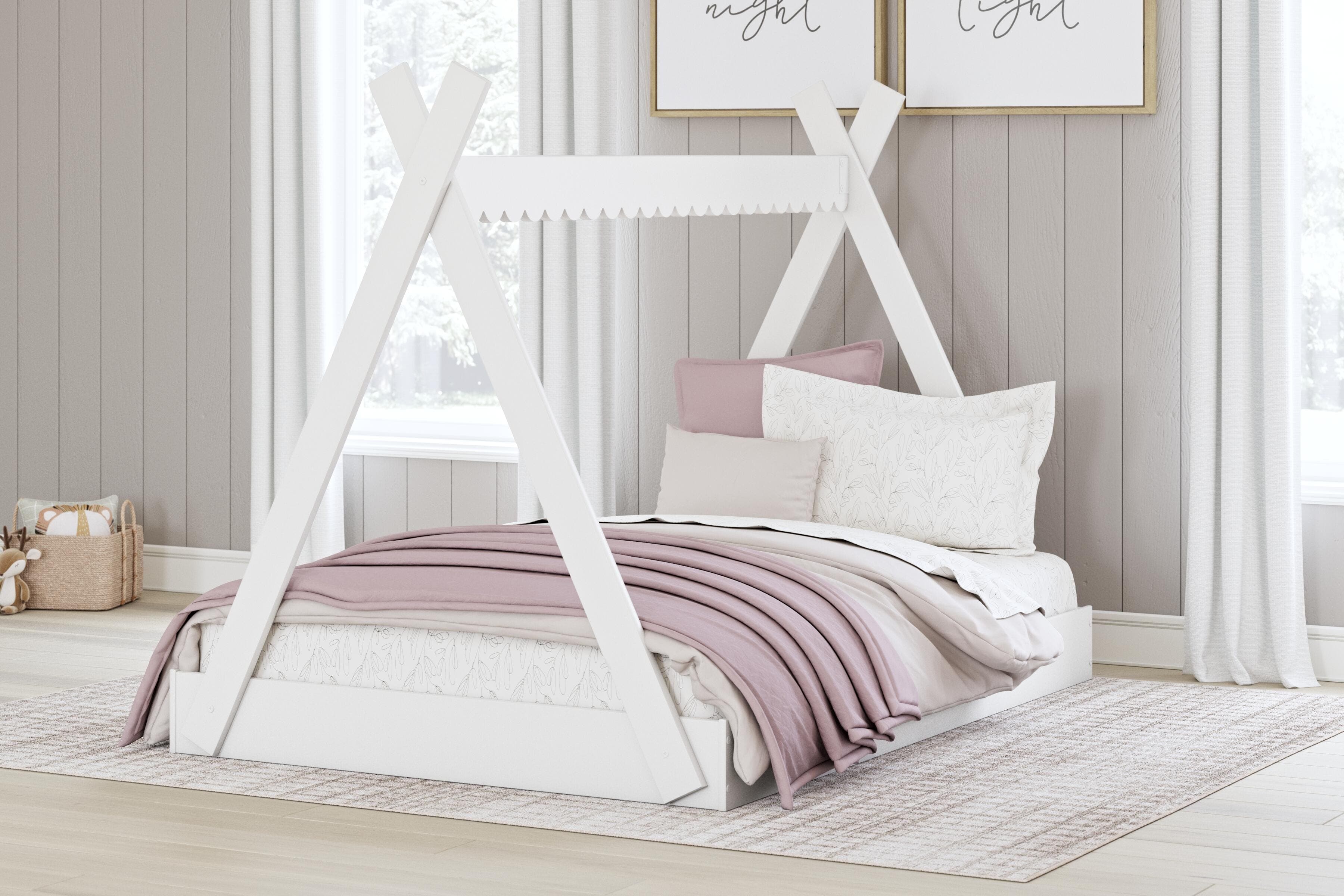Hallityn Full Tent Bed — White — view 2