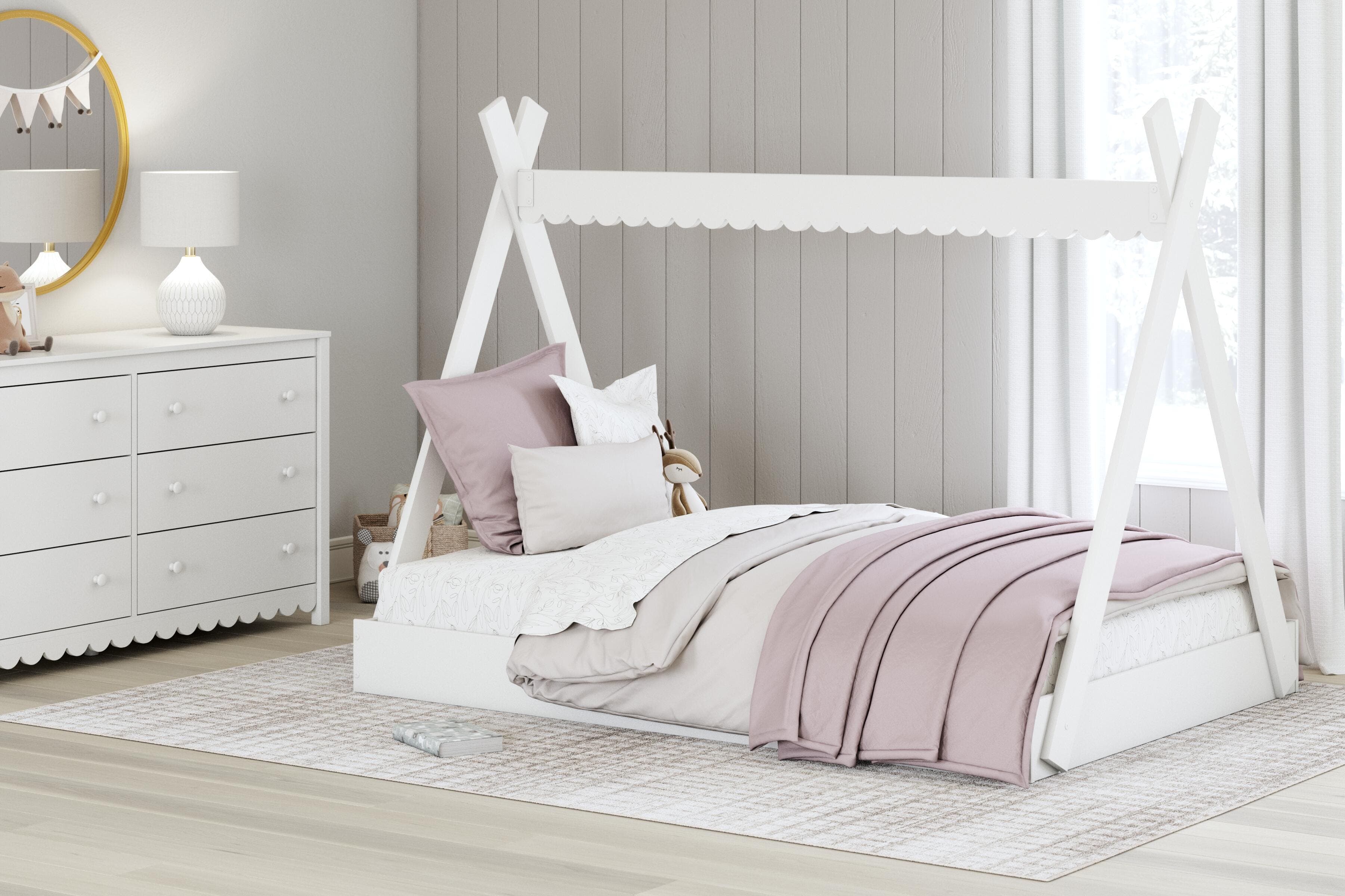 Hallityn Full Tent Bed — White — view 5