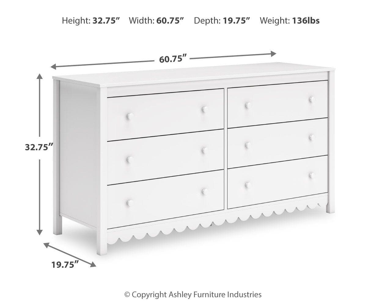 Hallityn Dresser — White — view 4