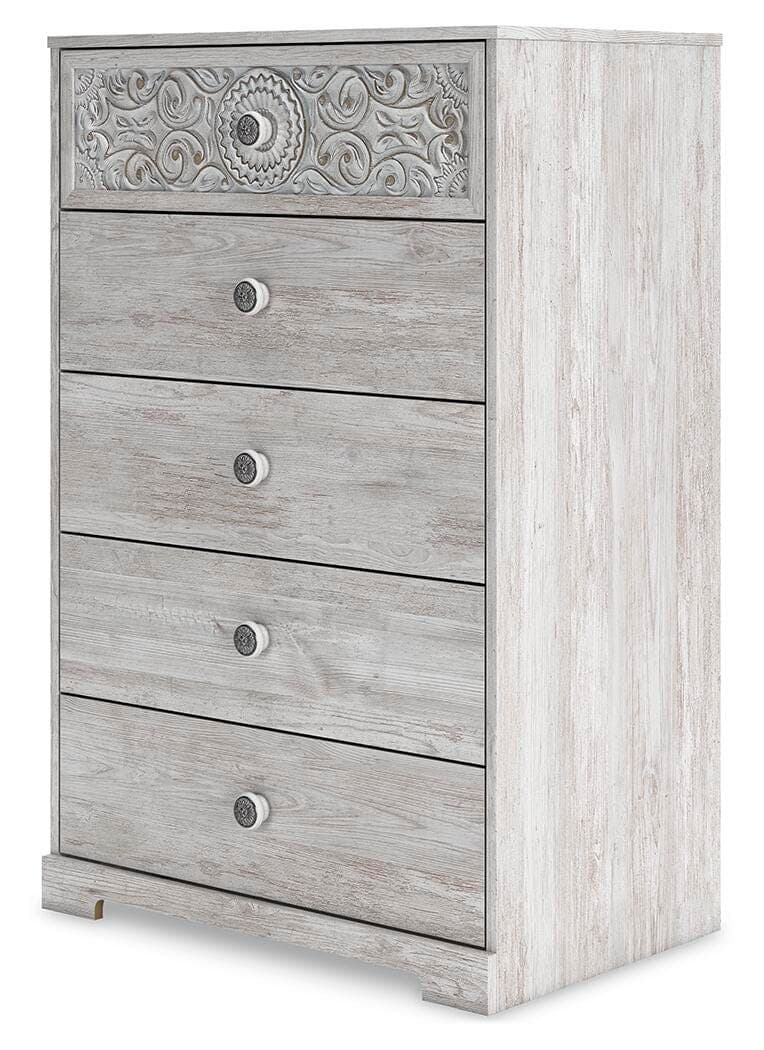 Paxberry Chest of Drawers — White — view 4