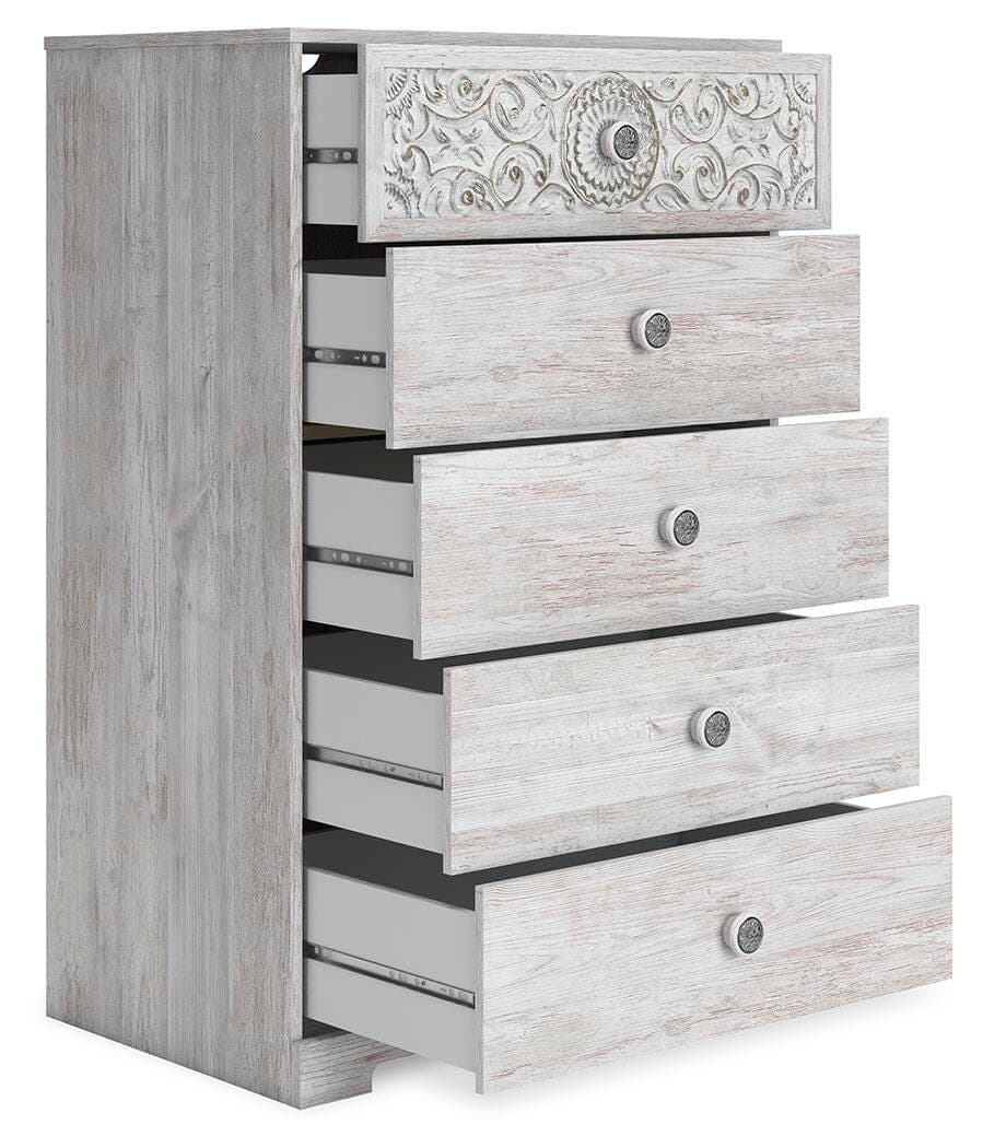 Paxberry Chest of Drawers — White — view 2
