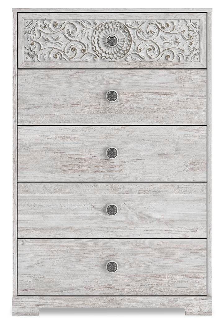Paxberry Chest of Drawers — White — view 3