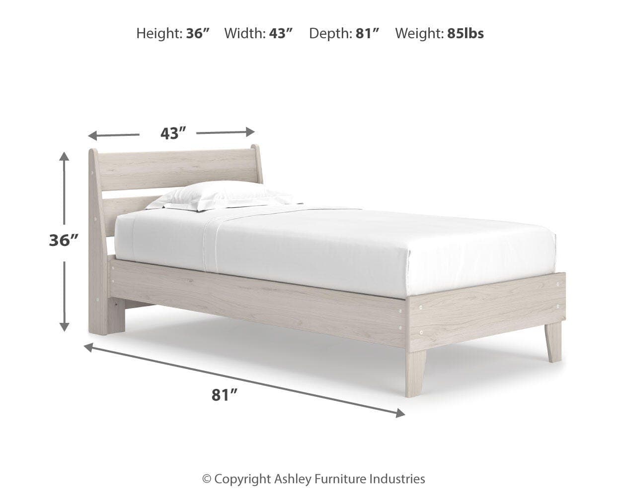 Socalle Twin Panel Platform Bed — Natural — view 4