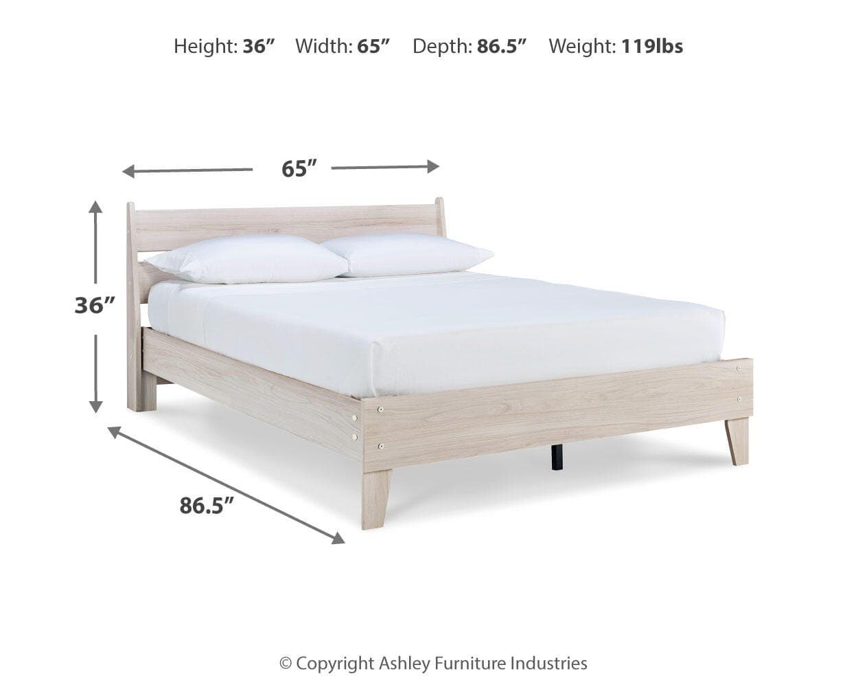 Socalle Queen Panel Platform Bed — Natural — view 4