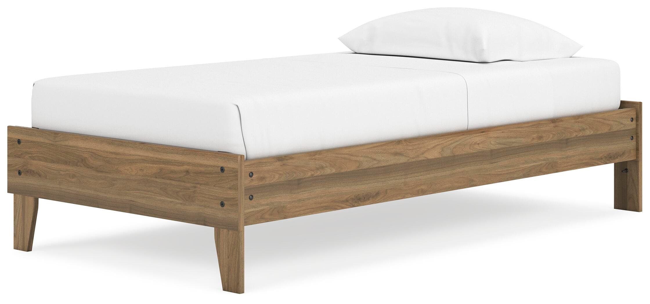 Deanlow Twin Platform Bed — Brown/Beige — view 4