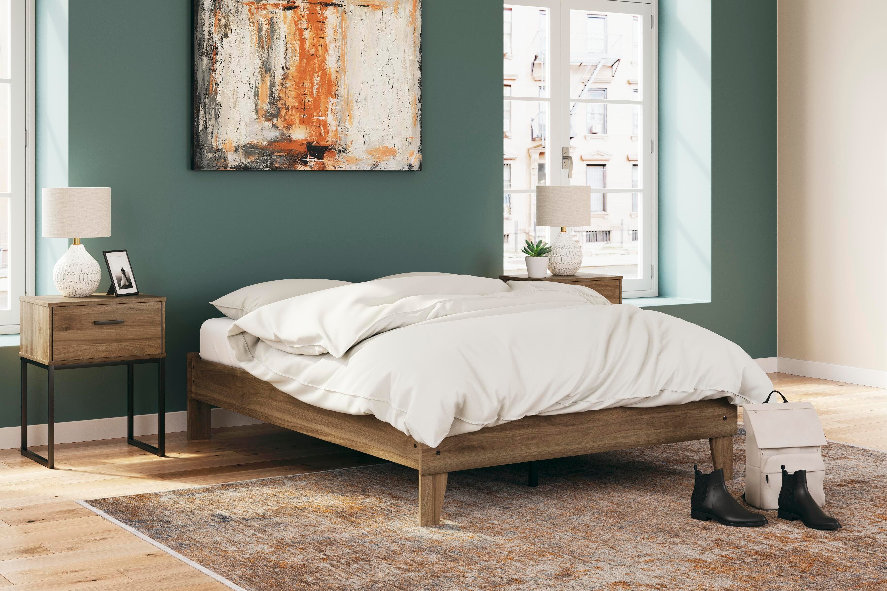 Deanlow Full Platform Bed — Brown/Beige — view 2