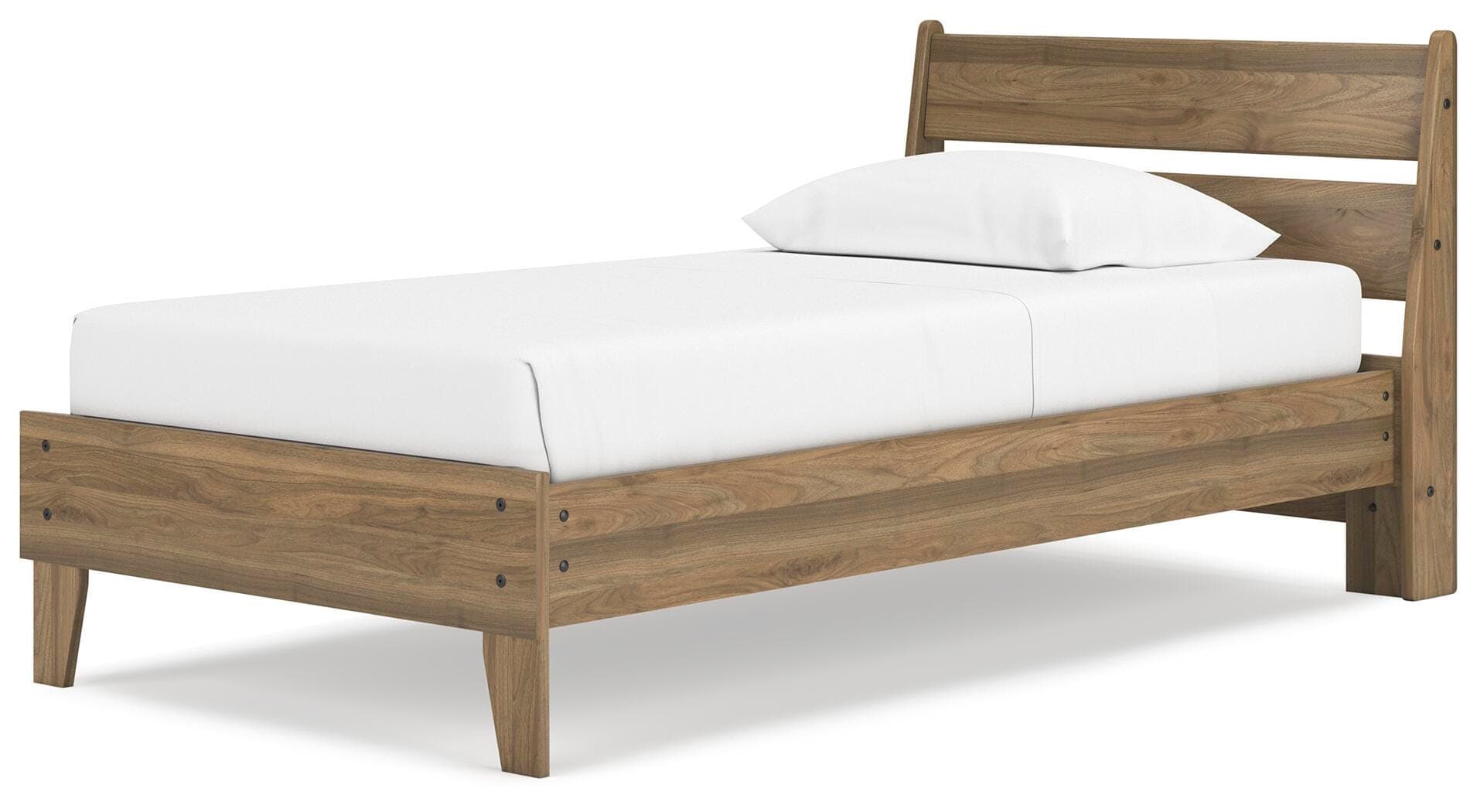 Deanlow Twin Platform Panel Bed — Brown/Beige — view 4