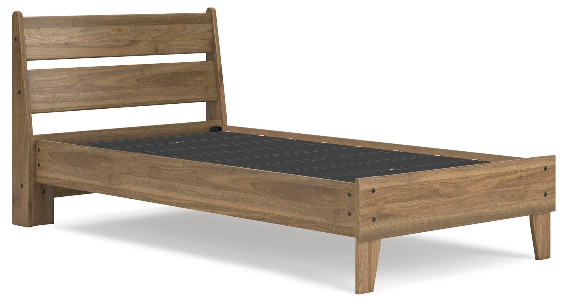 Deanlow Twin Platform Panel Bed — Brown/Beige — view 3