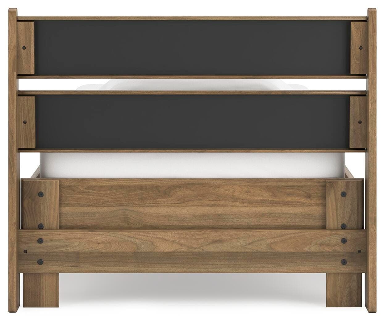Deanlow Twin Platform Panel Bed — Brown/Beige — view 6