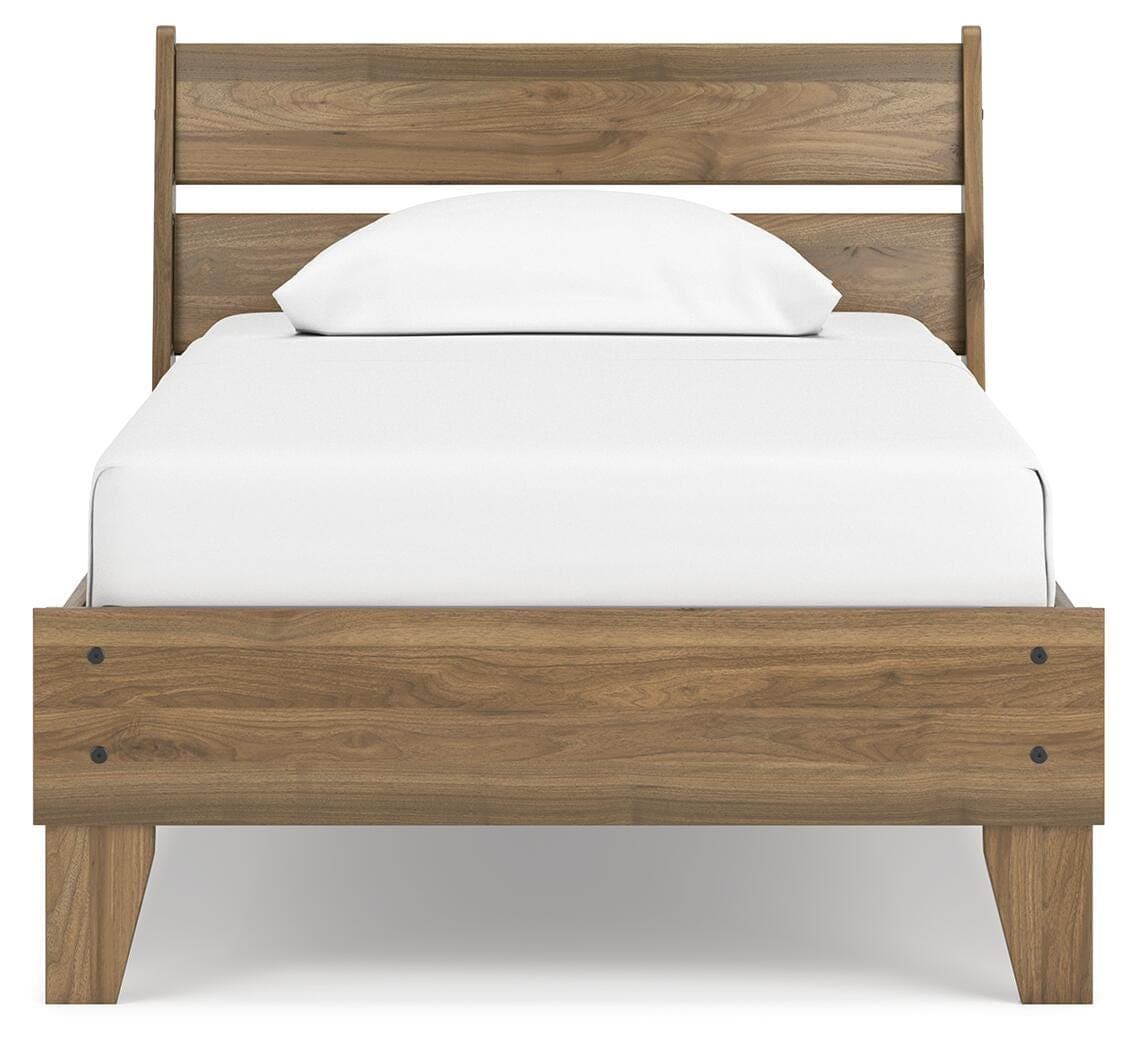 Deanlow Twin Platform Panel Bed — Brown/Beige — view 5
