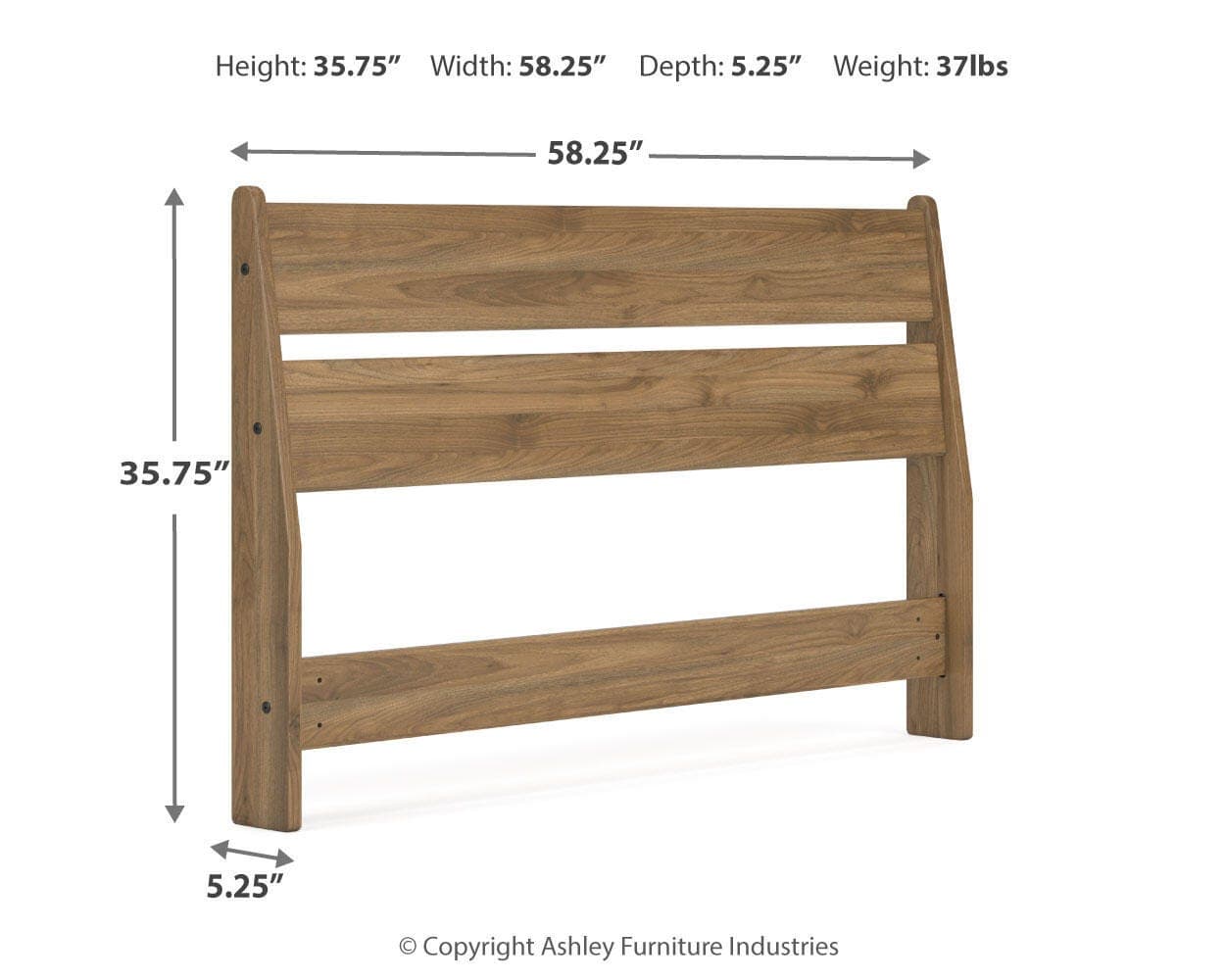 Deanlow Full Panel Headboard — Brown/Beige — view 4