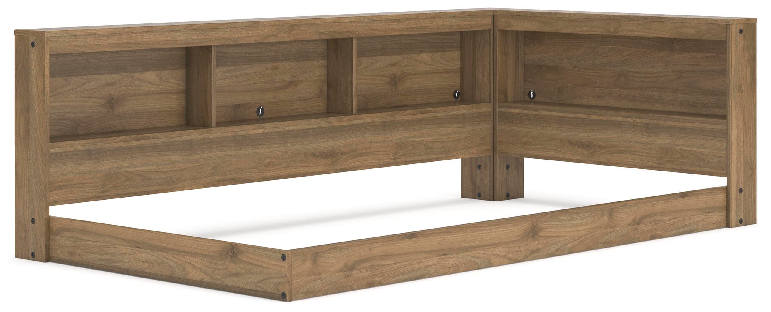 Deanlow Twin Bookcase Storage Bed — Brown/Beige — view 3