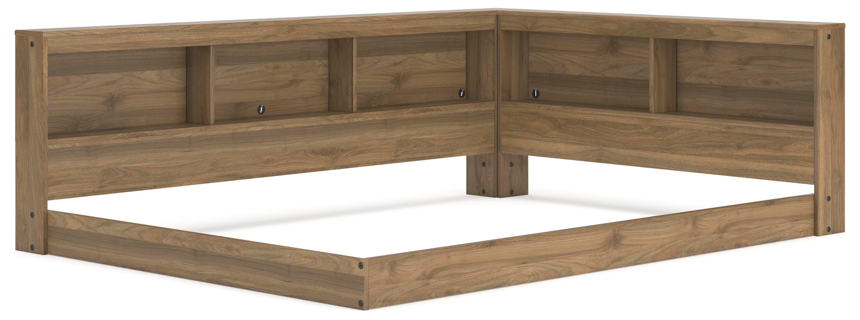 Deanlow Full Bookcase Storage Bed — Brown/Beige — view 3