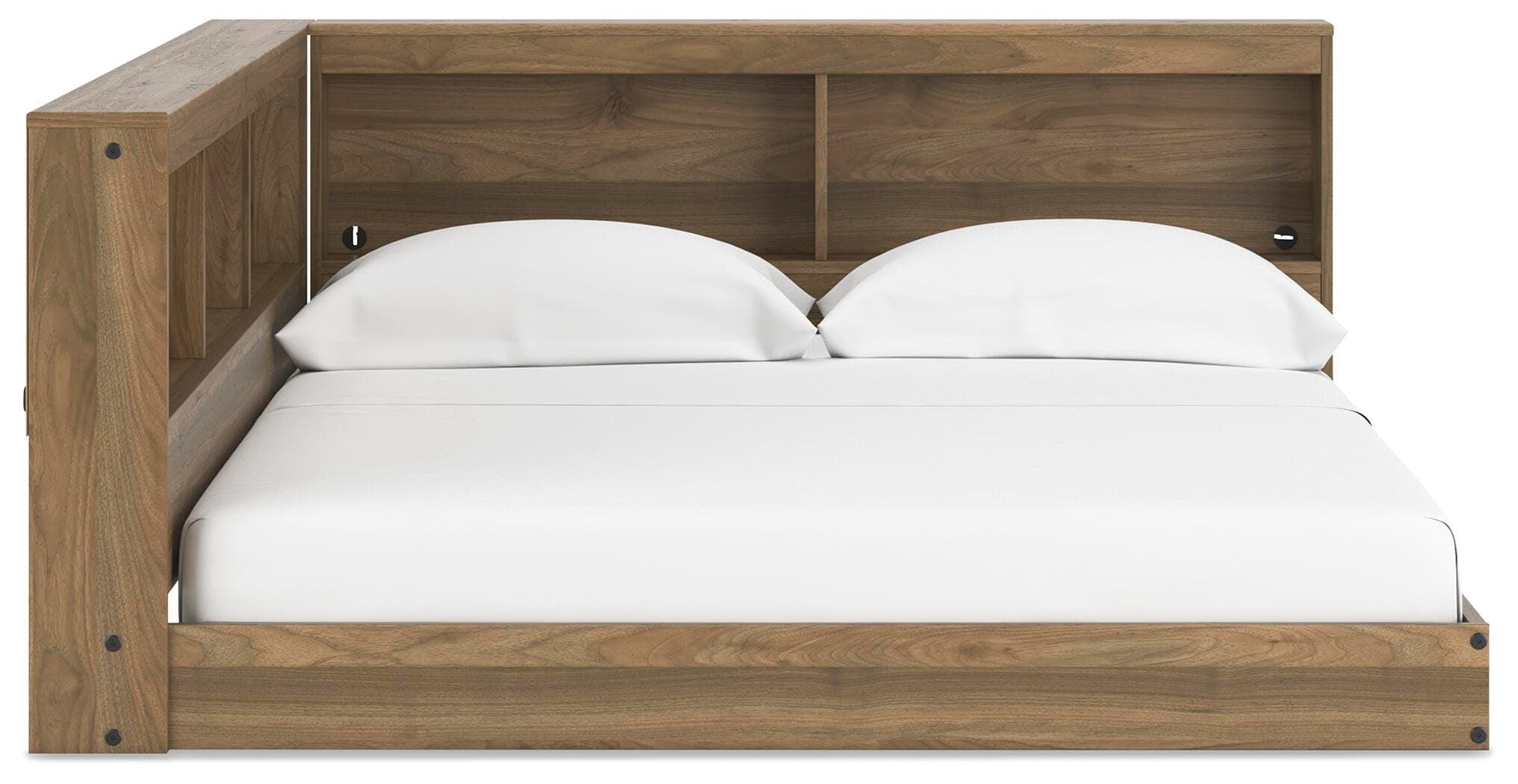 Deanlow Full Bookcase Storage Bed — Brown/Beige — view 6