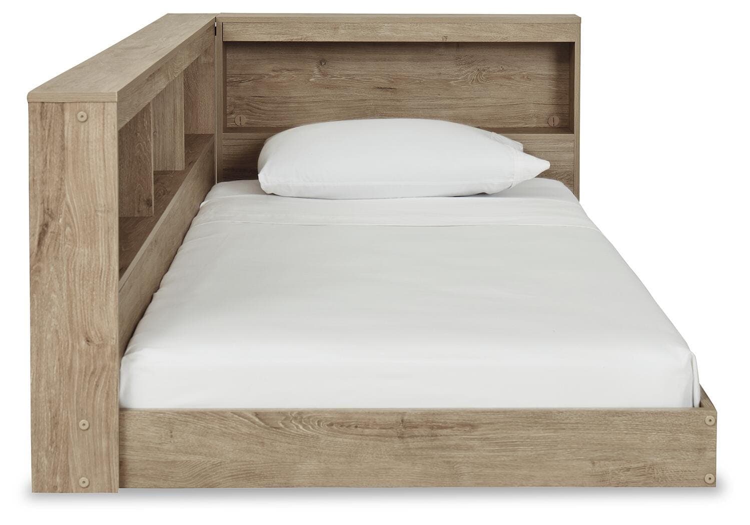 Oliah Twin Bookcase Storage Bed — Natural — view 6