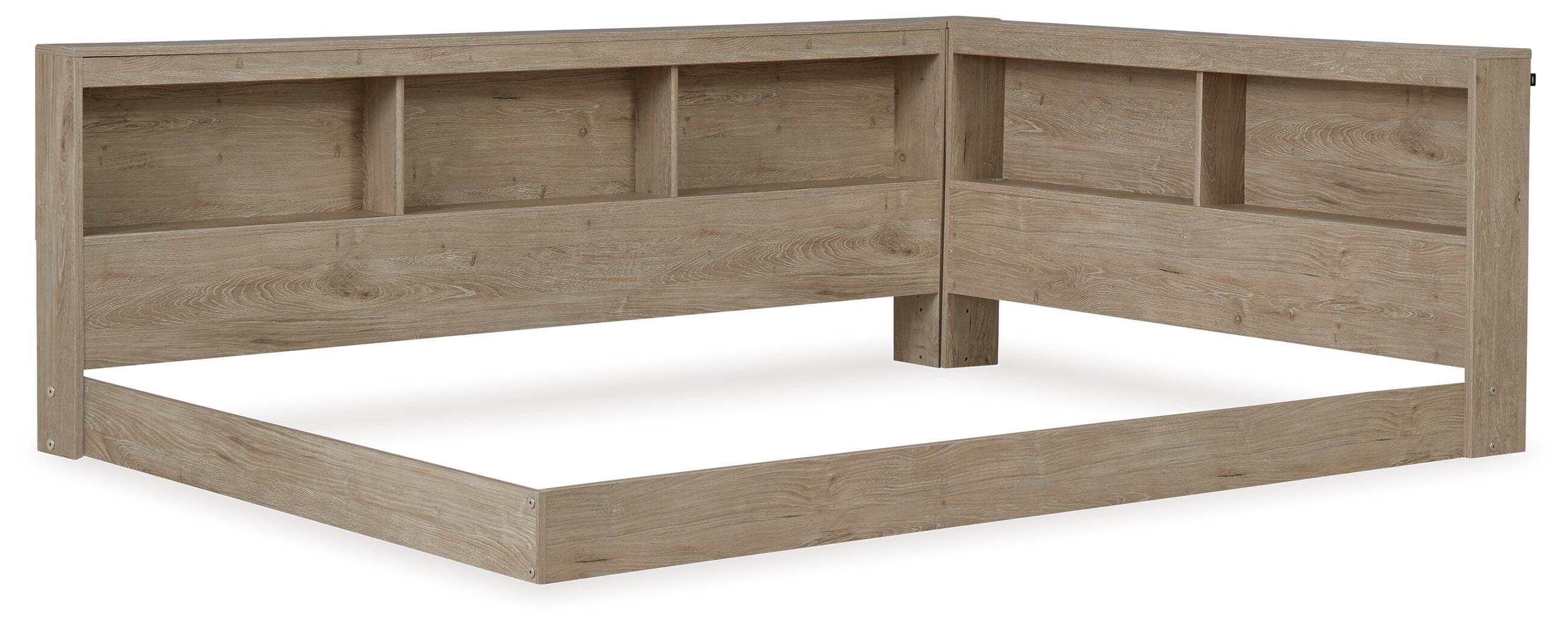 Oliah Full Bookcase Storage Bed — Natural — view 3