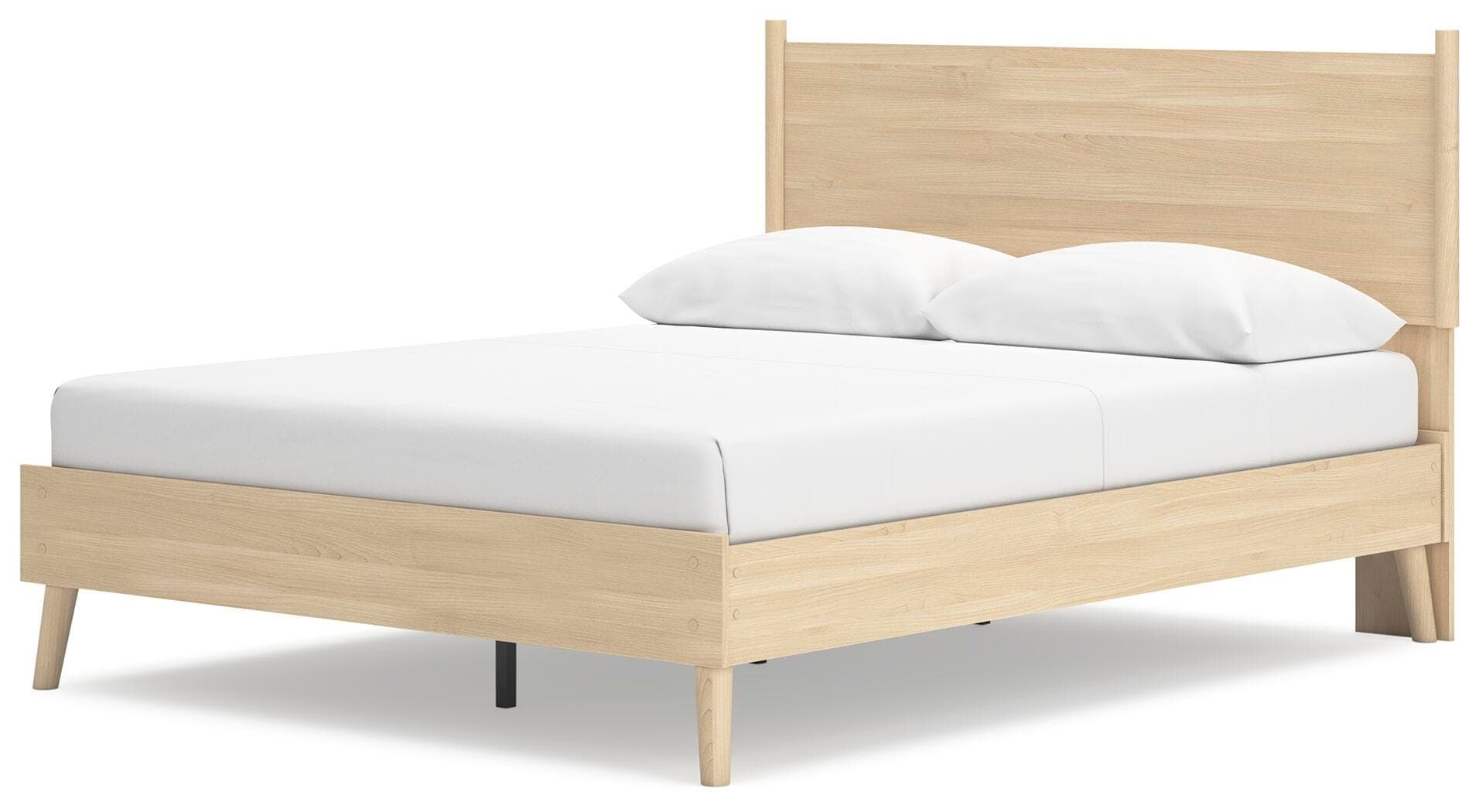 Cabinella Queen Platform Panel Bed — Brown/Beige & Natural — view 4