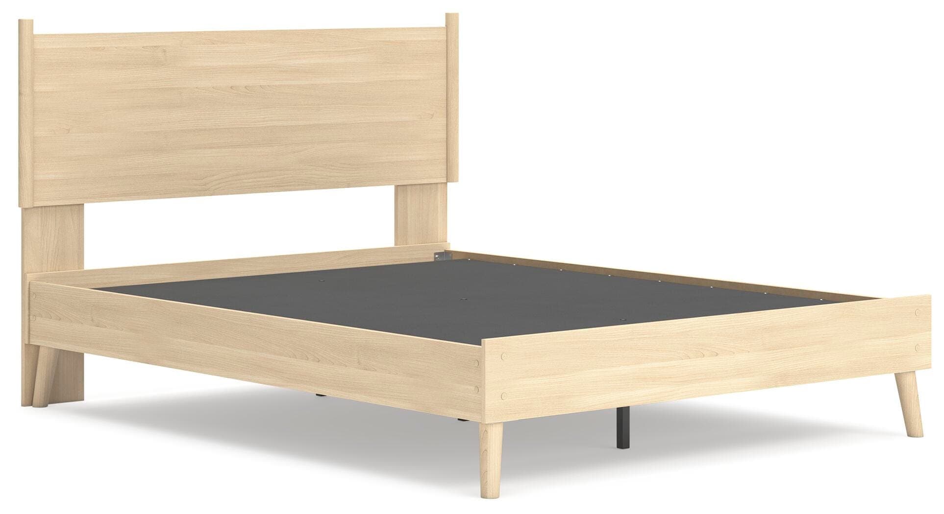 Cabinella Queen Platform Panel Bed — Brown/Beige & Natural — view 3