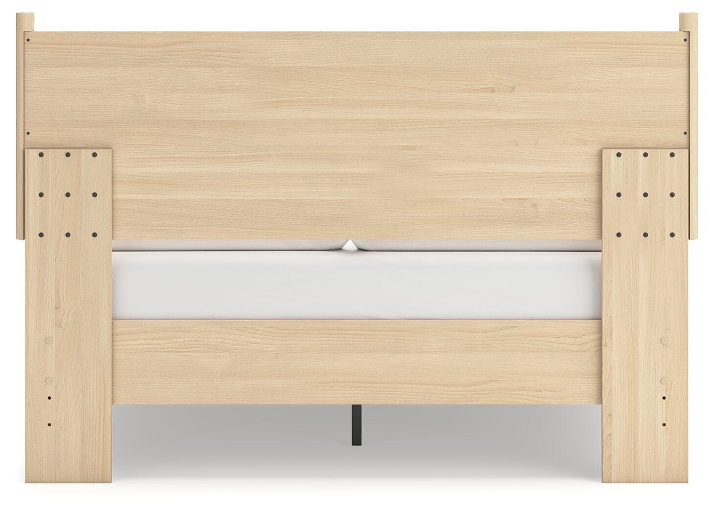 Cabinella Queen Platform Panel Bed — Brown/Beige & Natural — view 6