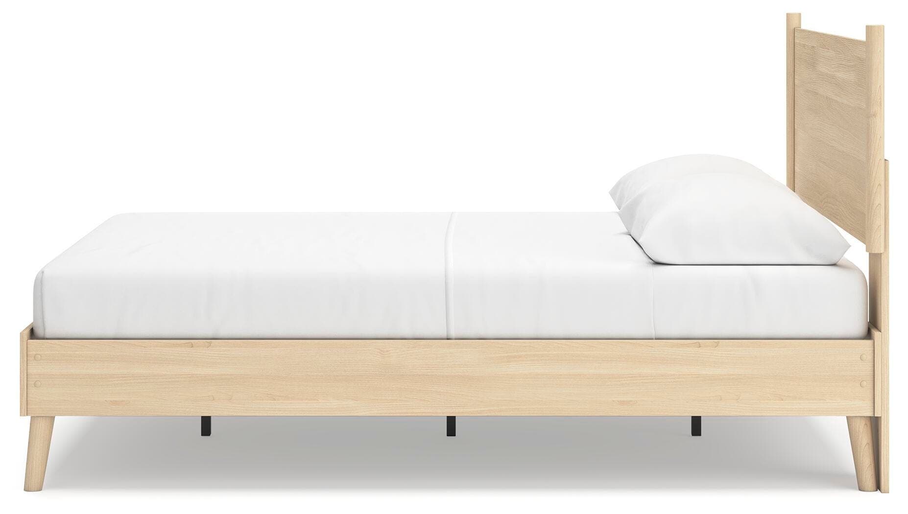 Cabinella Queen Platform Panel Bed — Brown/Beige & Natural — view 7