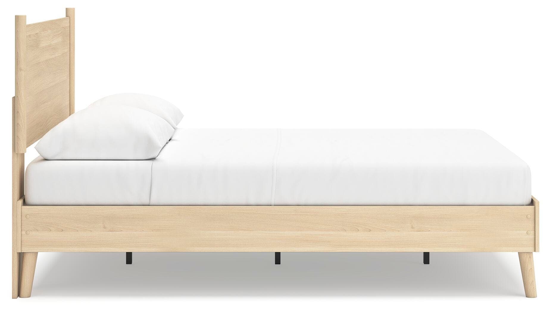 Cabinella Queen Platform Panel Bed — Brown/Beige & Natural — view 8