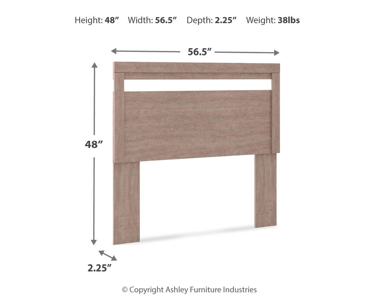 Flannia Full Panel Headboard — Black/Gray — view 4