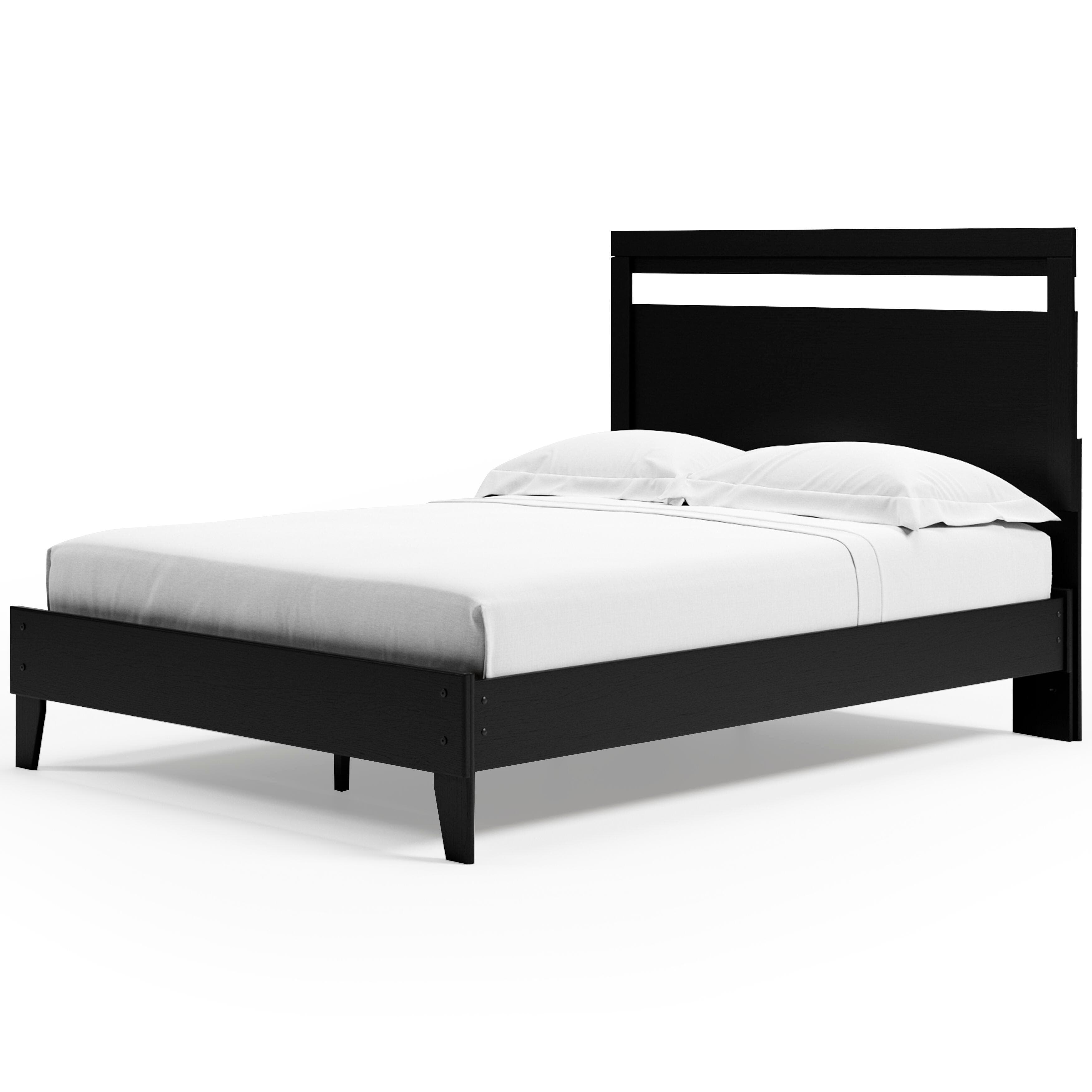 Finch Queen Panel Platform Bed — Black/Gray & Brown/Beige — view 5