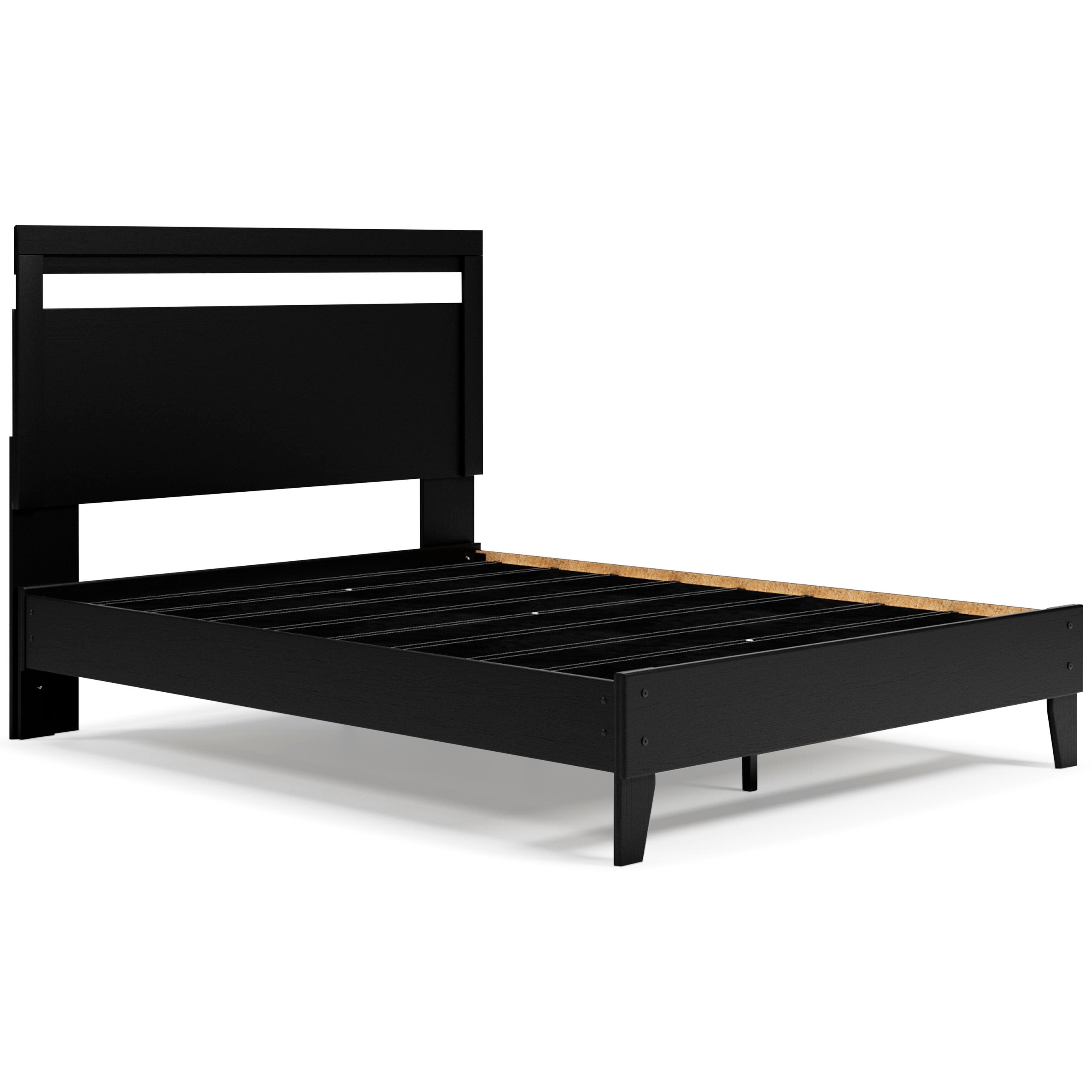 Finch Queen Panel Platform Bed — Black/Gray & Brown/Beige — view 3