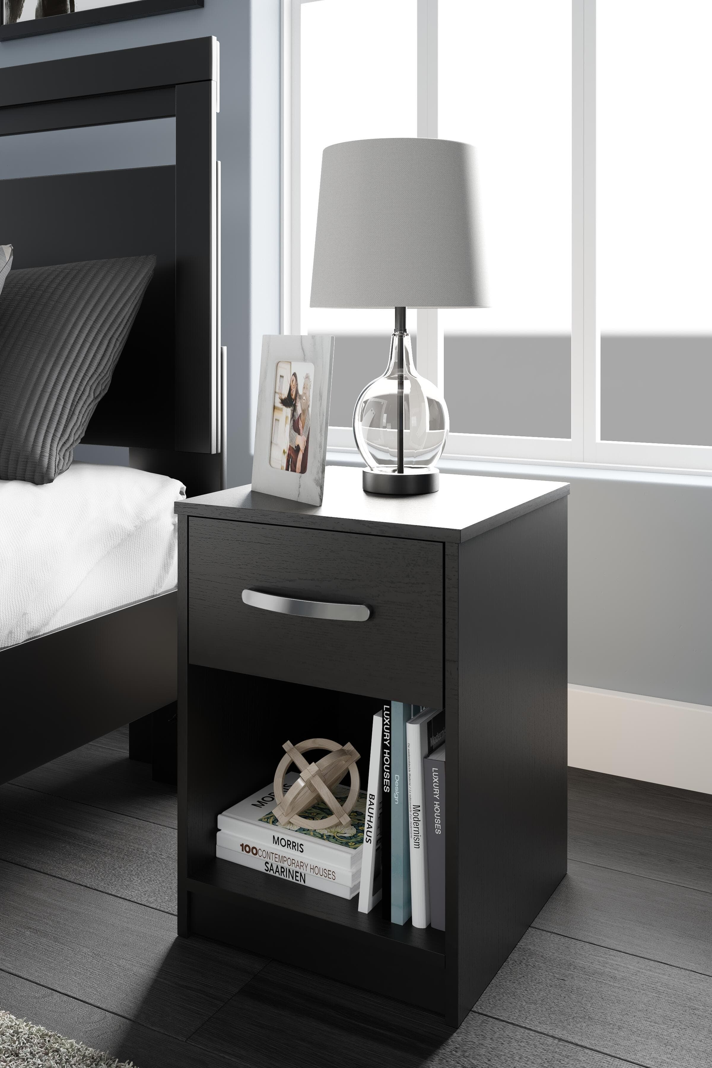 Finch Nightstand — Black/Gray — view 2