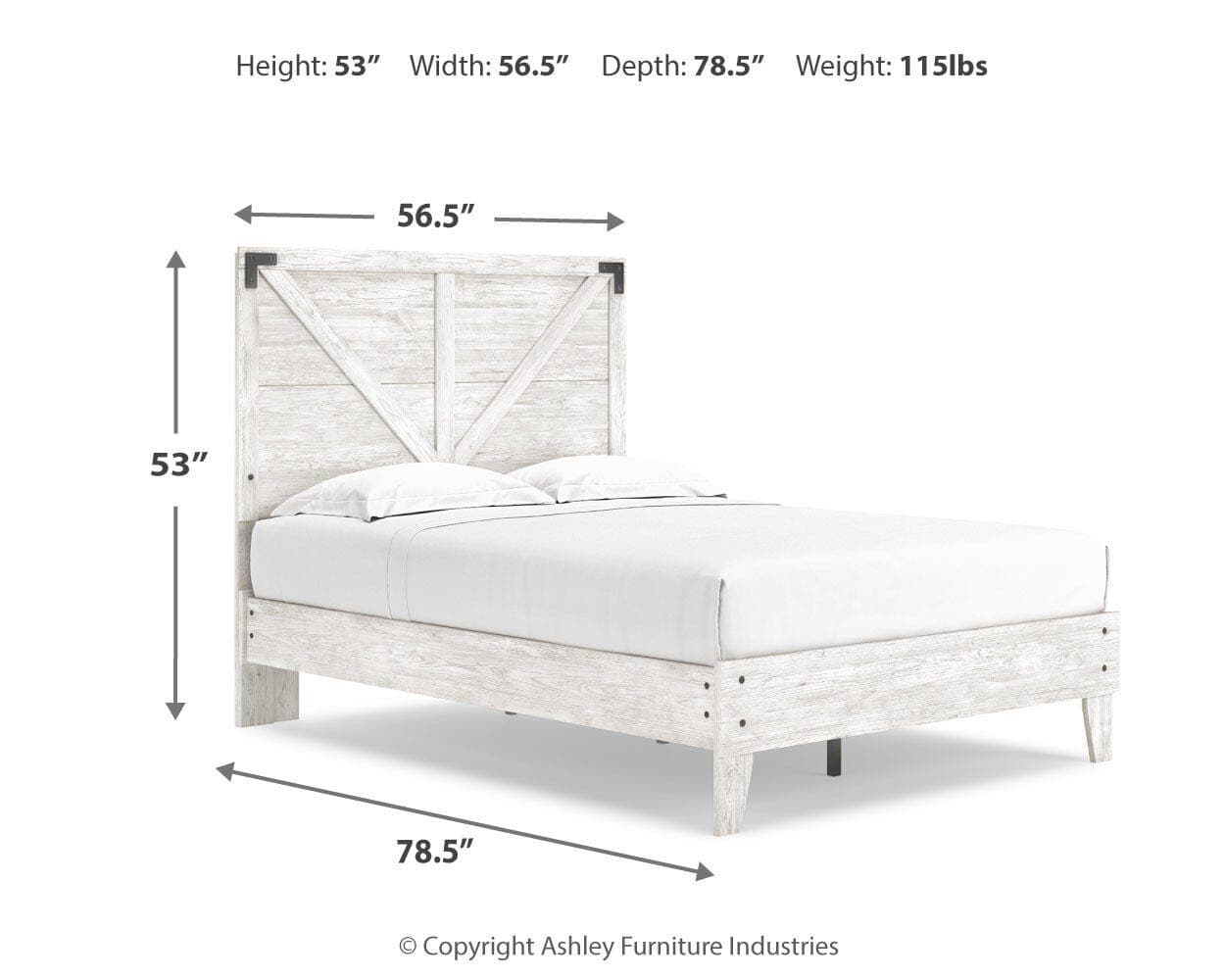 Shawburn Full Crossbuck Panel Platform Bed — White — view 4