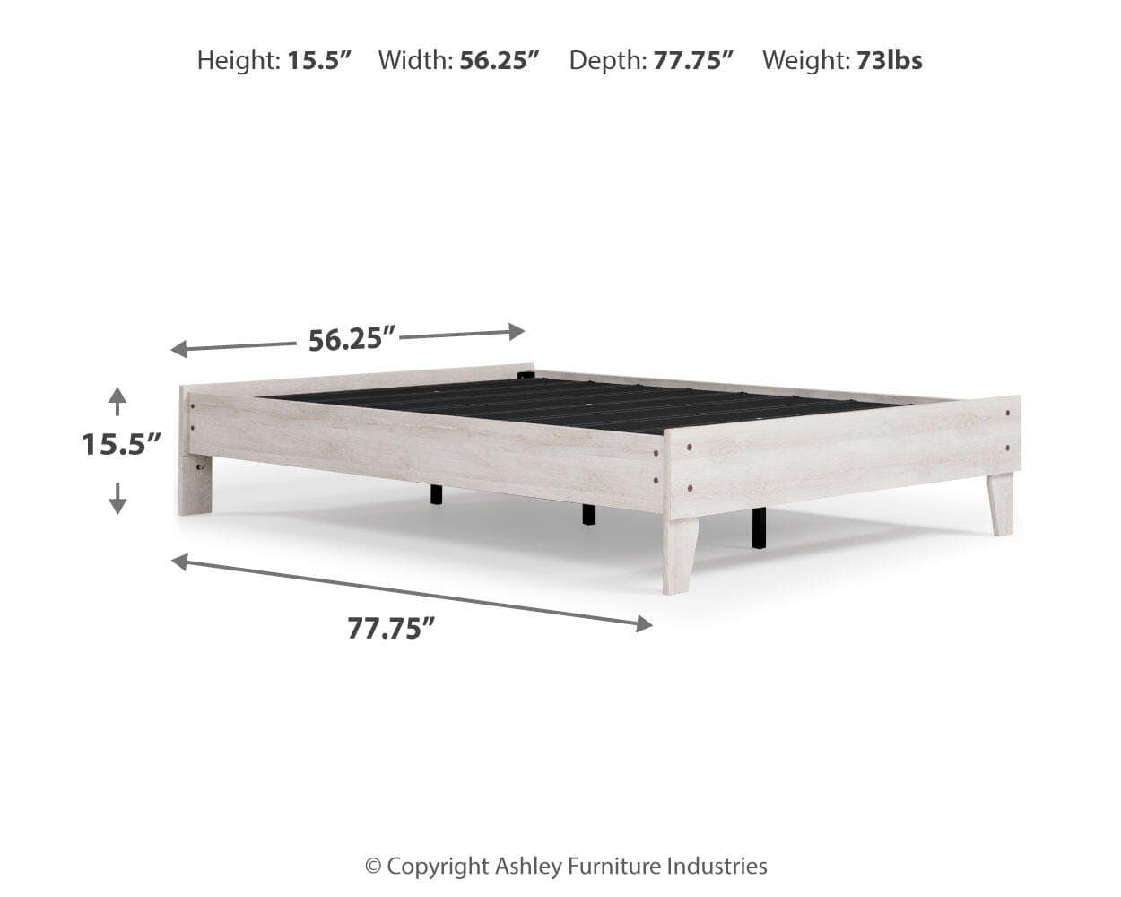 Shawburn Full Platform Bed — White — view 5