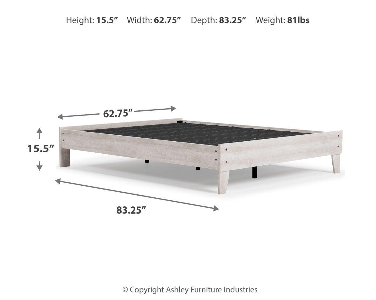 Shawburn Queen Platform Bed — White — view 5