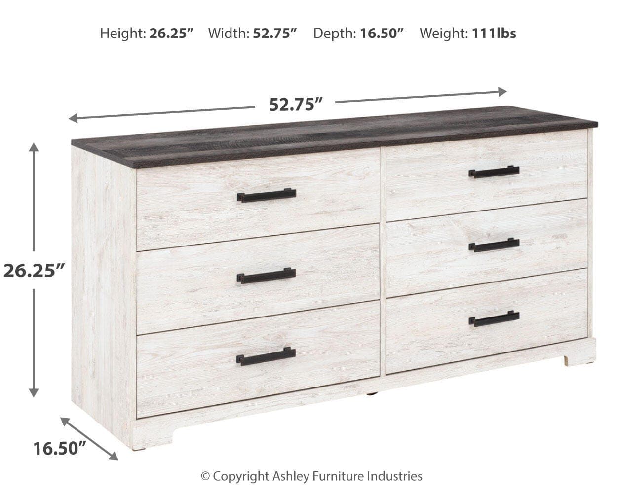 Shawburn Dresser — White & Black/Gray — view 5