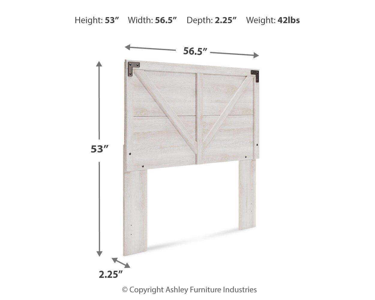 Shawburn Full Crossbuck Panel Headboard — White — view 4