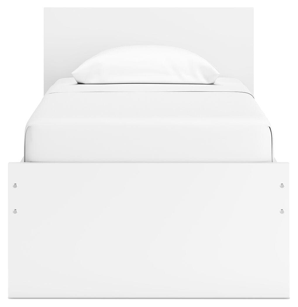 Onita Twin Panel Platform Bed with 1 Side Storage — White — view 6