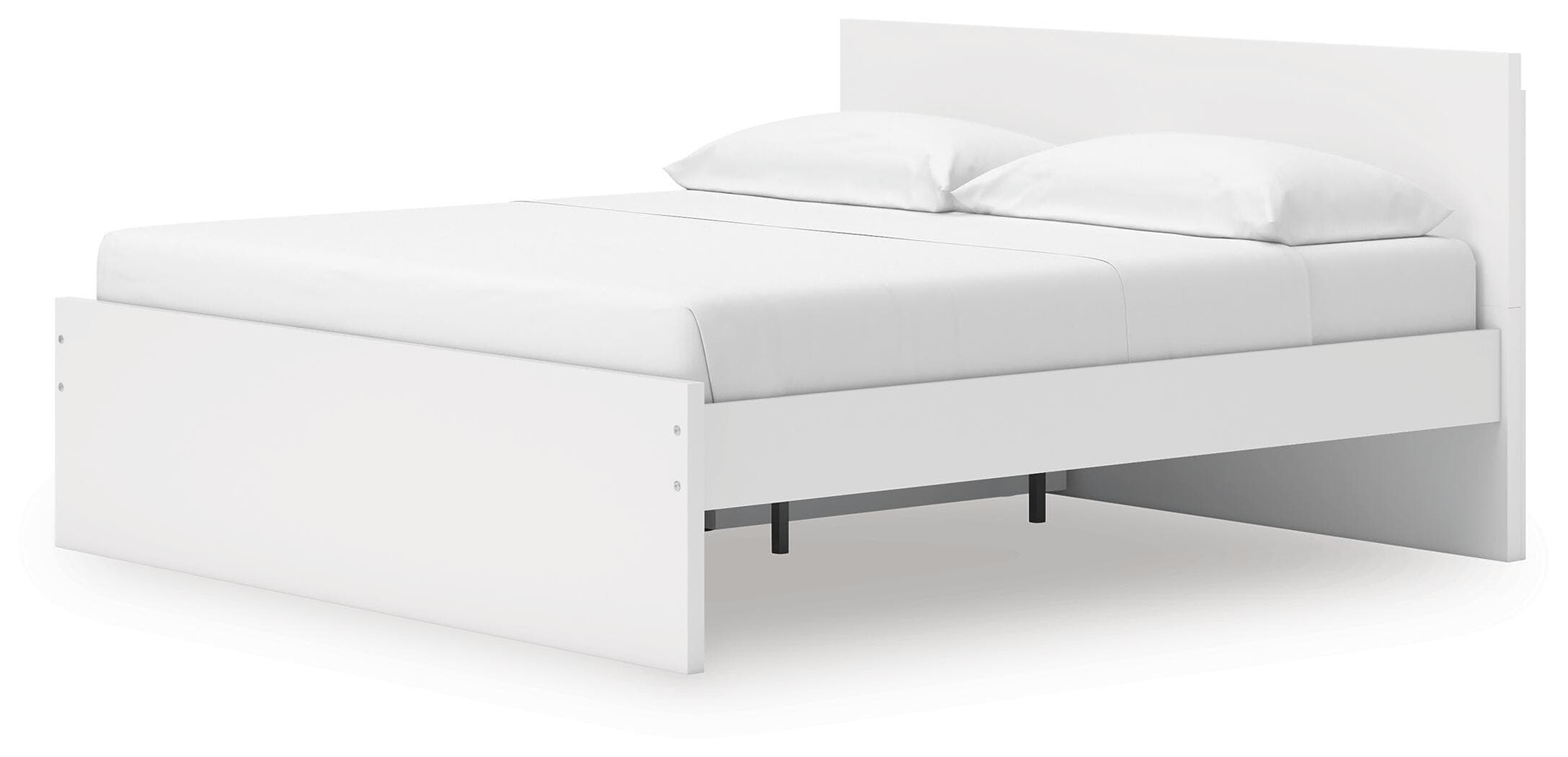 Onita King Panel Platform Bed with Storage — White — view 6
