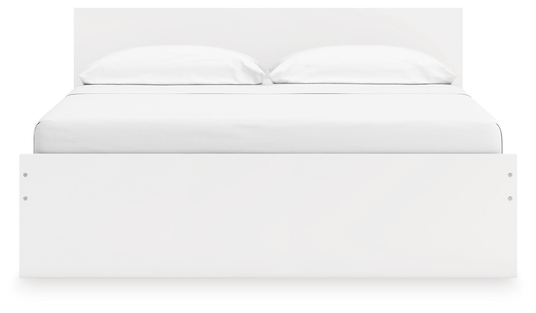 Onita King Panel Platform Bed with Storage — White — view 5