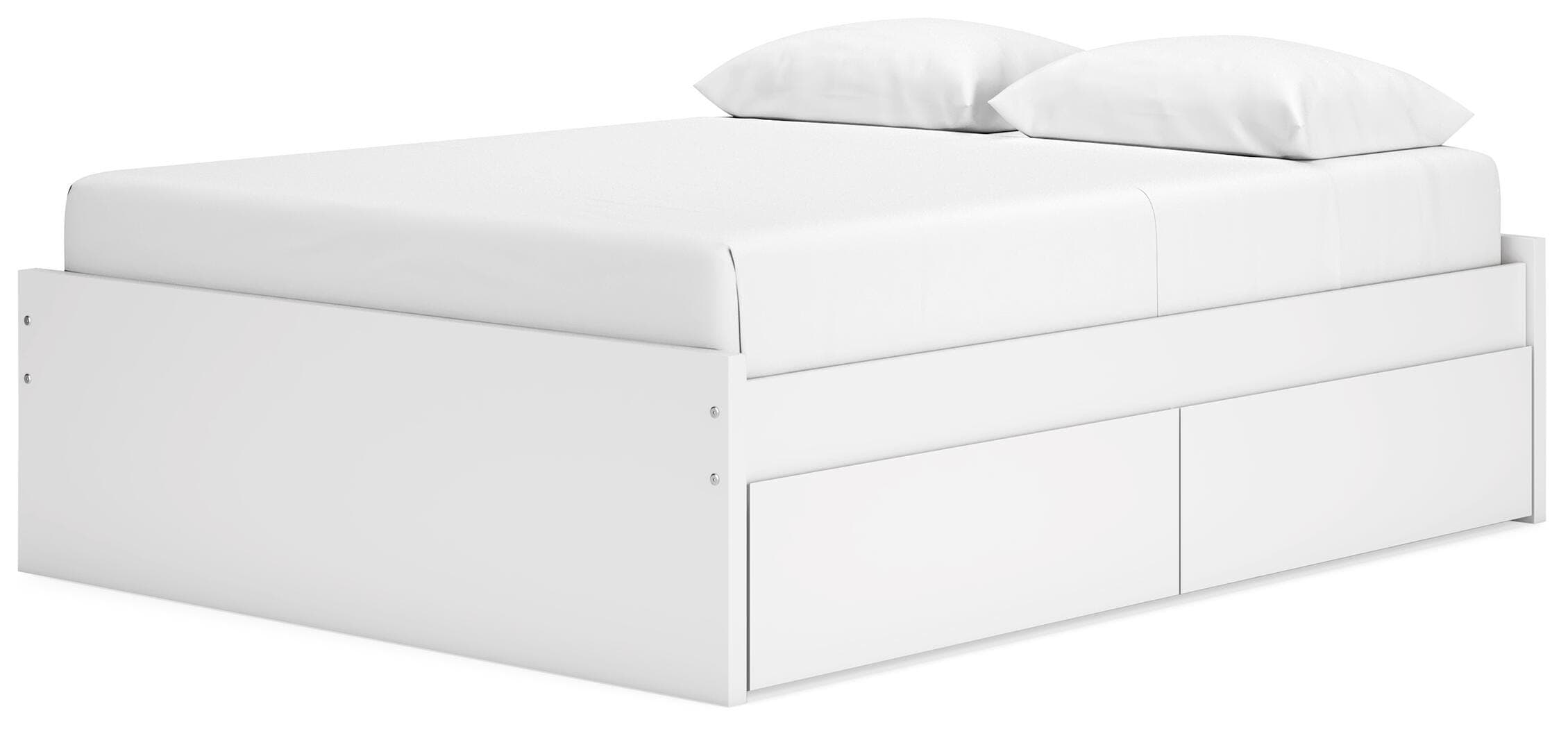 Onita Queen Platform Bed with 2 Side Storage — White — view 4