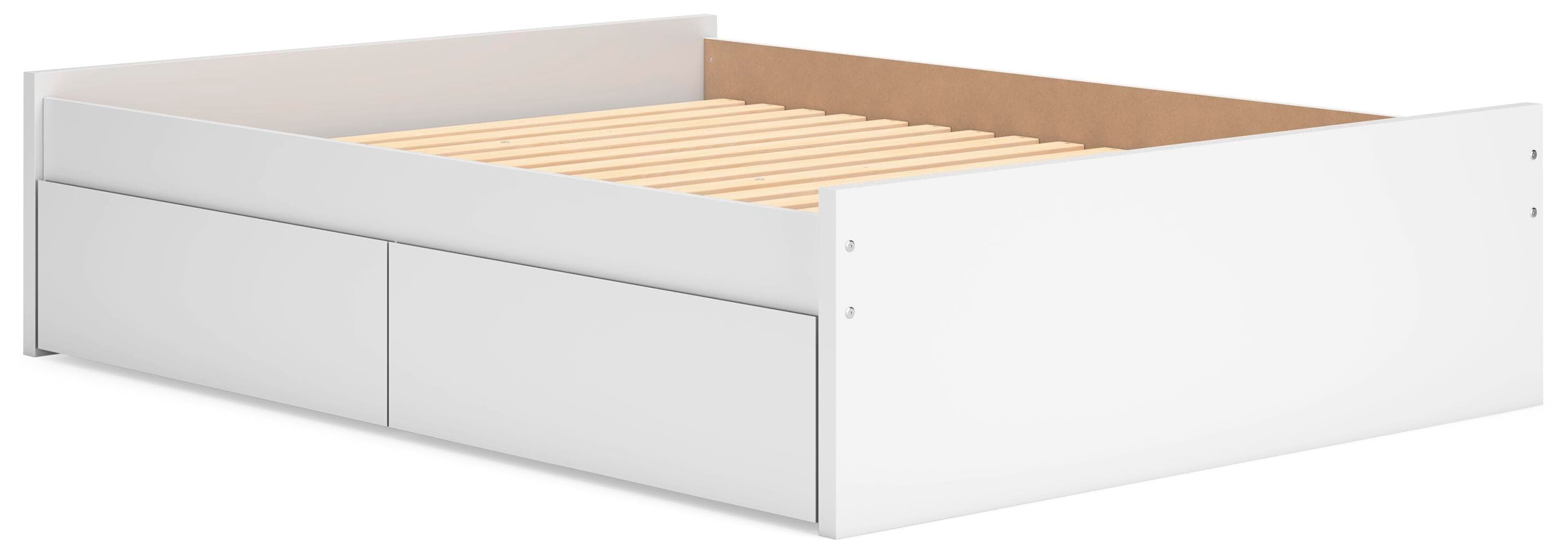 Onita Queen Platform Bed with 2 Side Storage — White — view 3