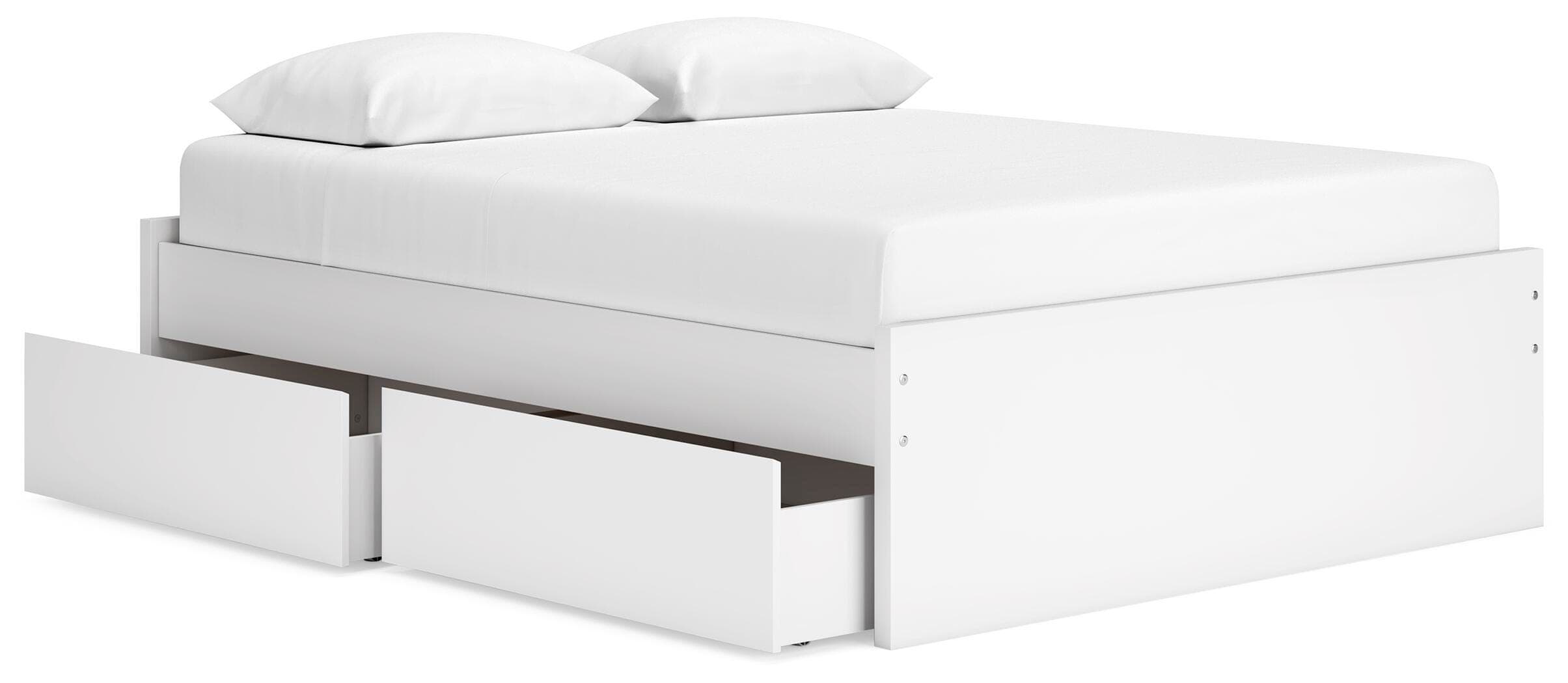 Onita Queen Platform Bed with 2 Side Storage — White — view 5