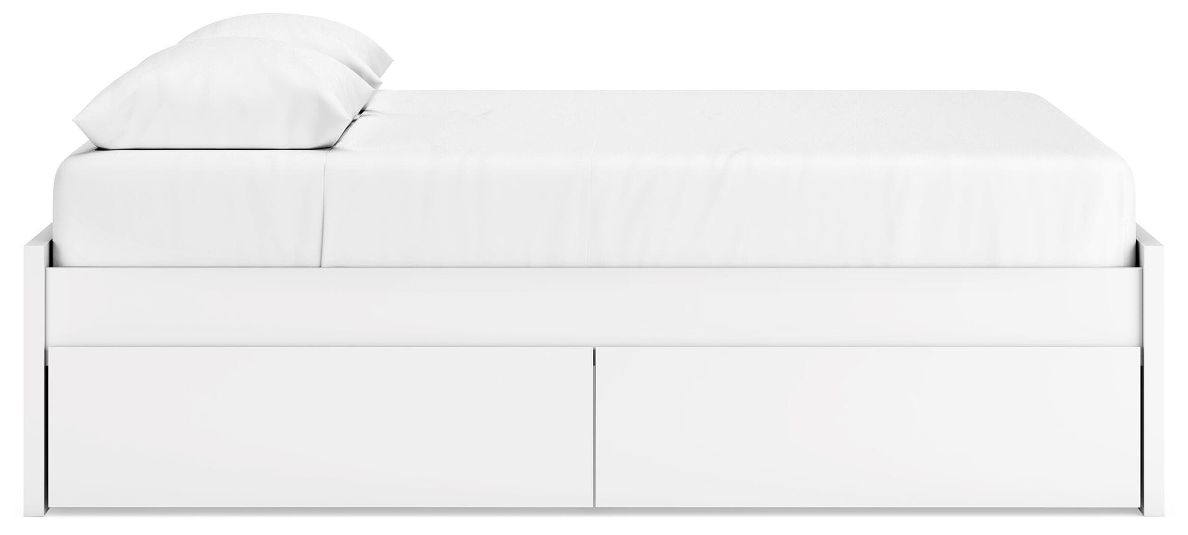 Onita Queen Platform Bed with 2 Side Storage — White — view 8