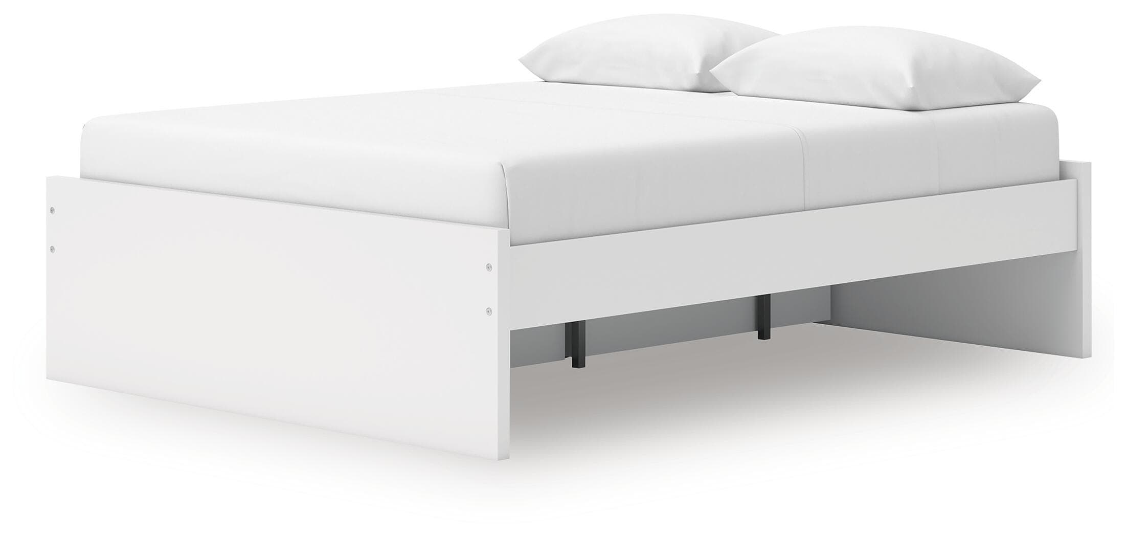 Onita Queen Platform Bed with 1 Side Storage — White — view 6