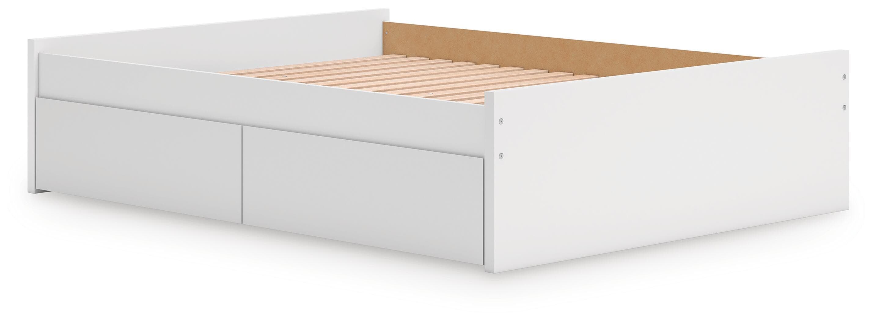 Onita Queen Platform Bed with 1 Side Storage — White — view 4