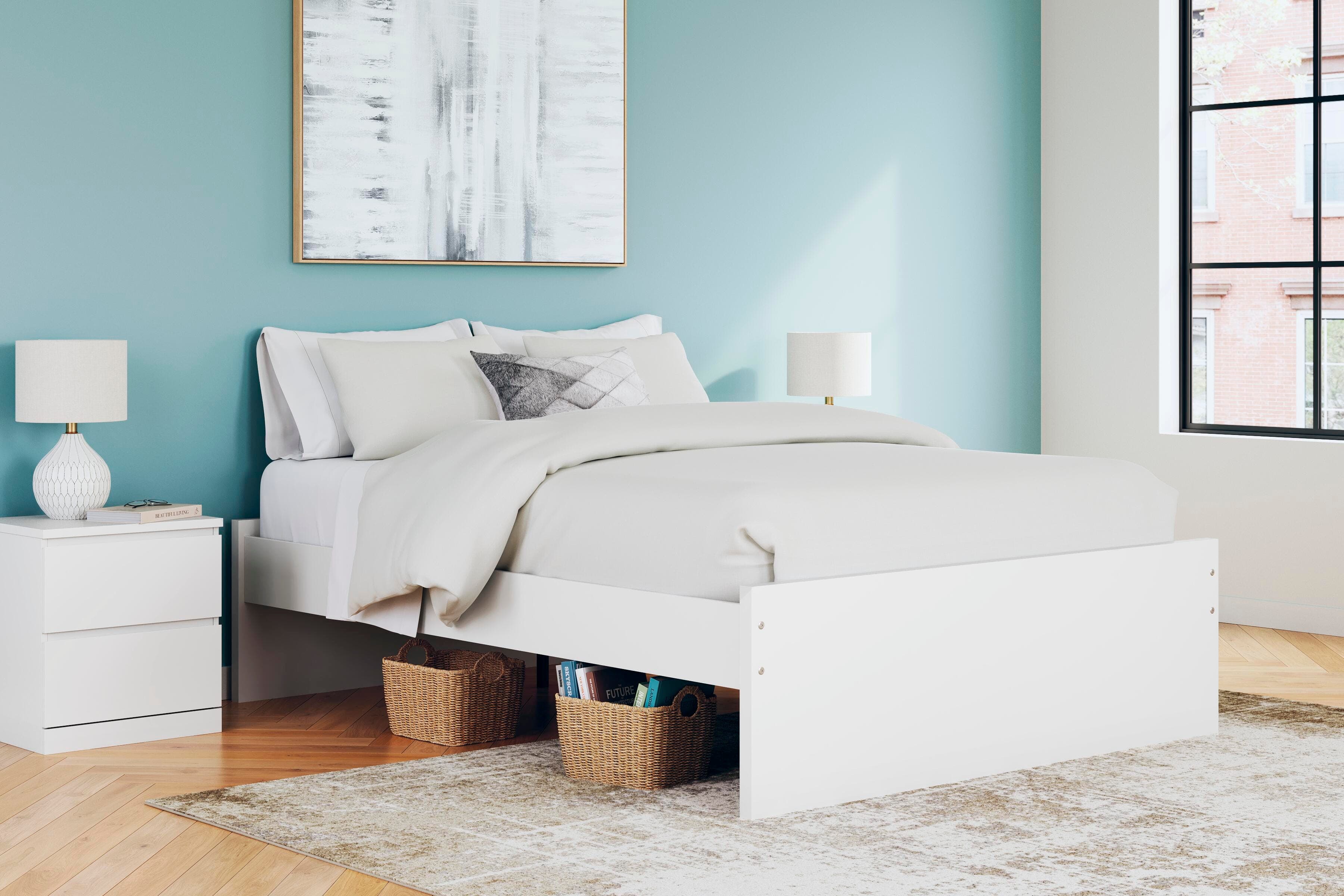 Onita Queen Platform Bed — White — view 2