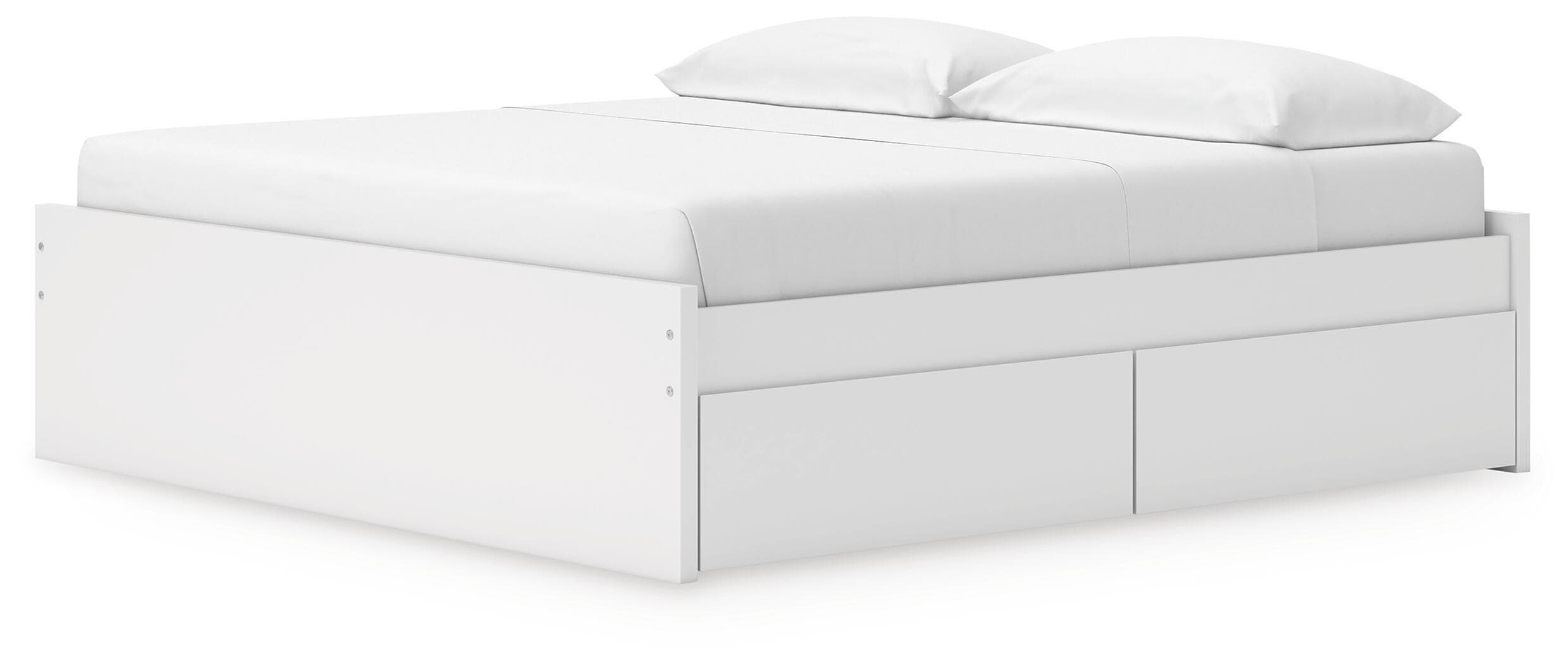 Onita King Platform Bed with 2 Side Storage — White — view 6