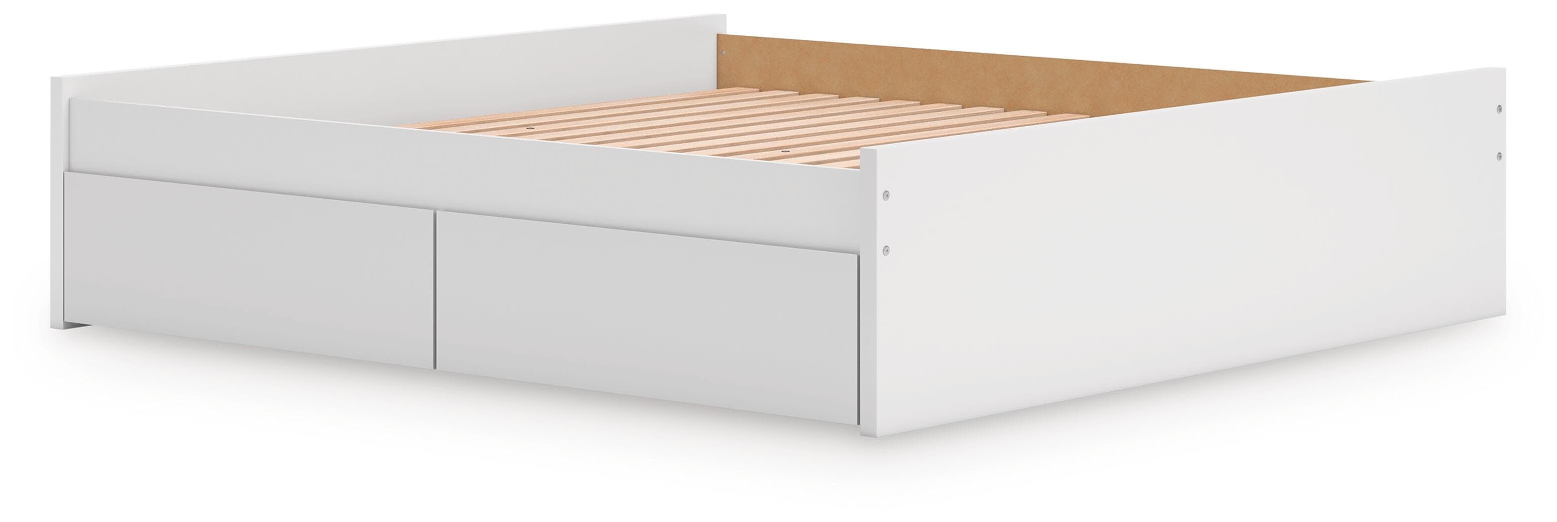 Onita King Platform Bed with 2 Side Storage — White — view 4