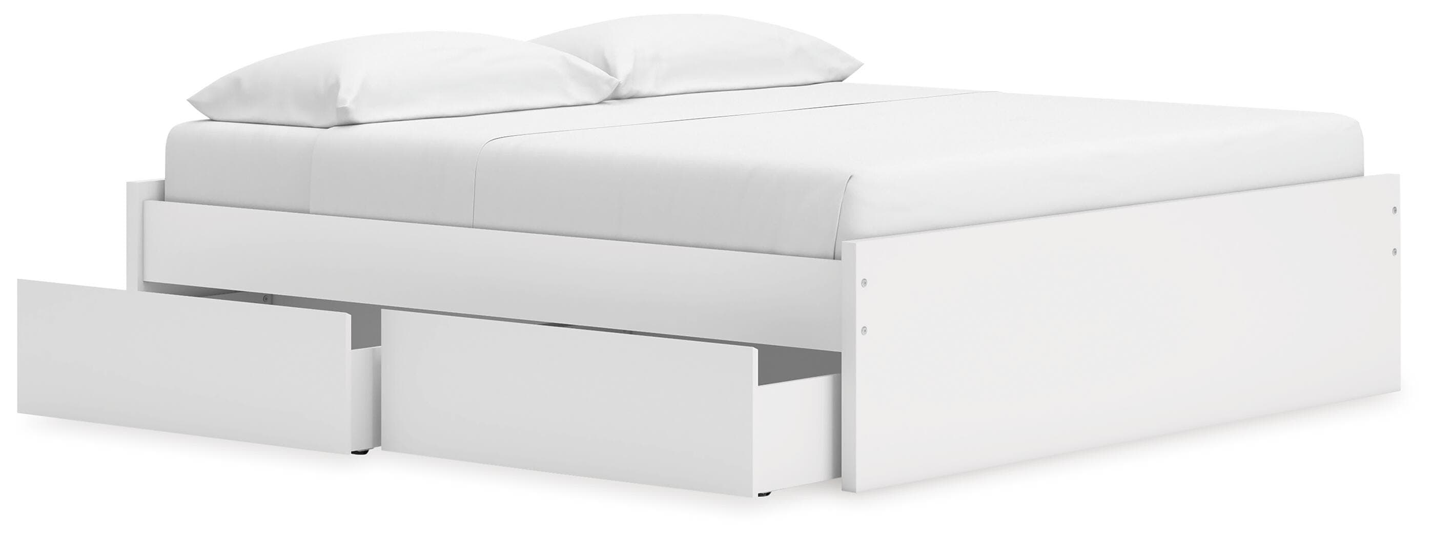 Onita King Platform Bed with 2 Side Storage — White — view 3