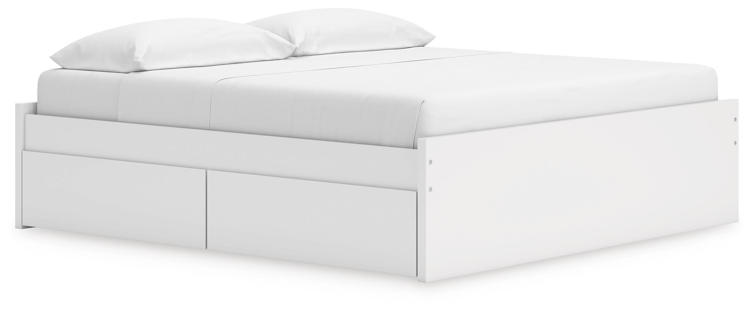 Onita King Platform Bed with 2 Side Storage — White — Elite Furniture Cincinnati